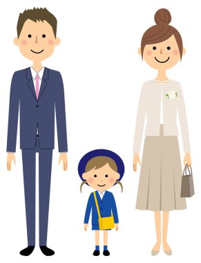 Aile, Giriş Töreni, Anaokulu / Bu bir çocuk ve ailenin anaokuluna girişinin resmi.