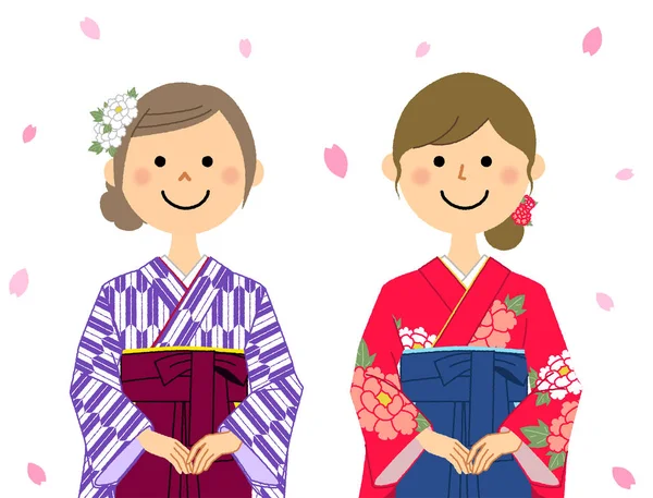 Graduation Japanese Skirt Formal Wear Hakama Graduation Japanese Skirt Formal — стоковый вектор