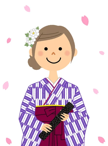 Kelulusan Rok Jepang Untuk Pakaian Formal Hakama Ini Adalah Ilustrasi - Stok Vektor