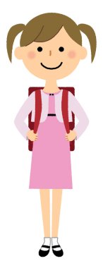 Giriş töreni, ilköğretim okulu / İlkokula giren bir çocuğun resmi.