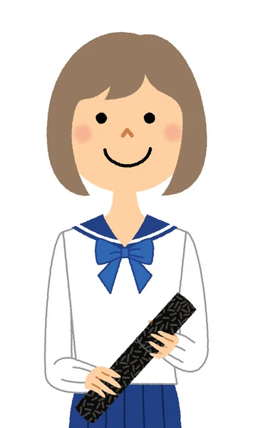 Graduation Ceremony Student Uniform Illustration Student Attending Graduation Ceremony — ストックベクタ