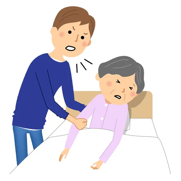 Elderly People Angry Scared Illustration Elderly Person Who Angry Scared — Stok Vektör