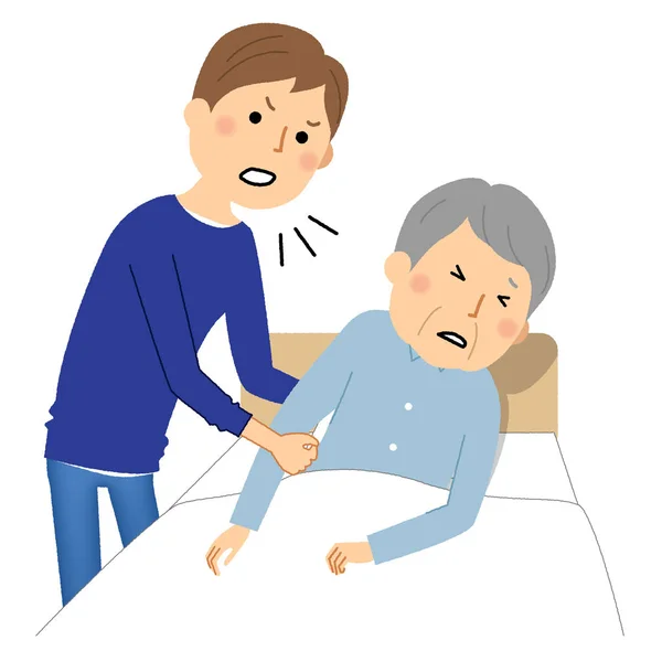 Elderly People Angry Scared Illustration Elderly Person Who Angry Scared — Stok Vektör