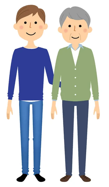 Elderly People Caregivers Illustration Elderly Caregiver — 图库矢量图片