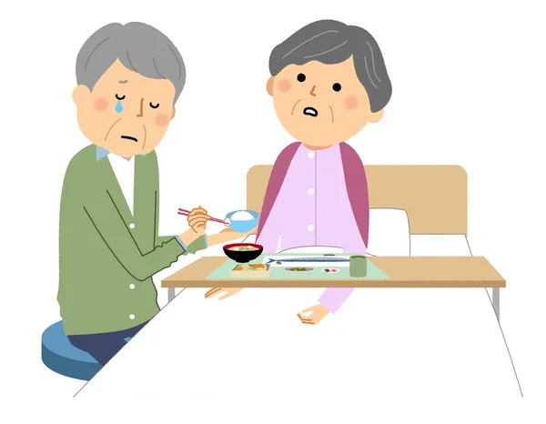 Carers Elderly Dementia Illustration Caregiver Elderly Dementia — 스톡 벡터