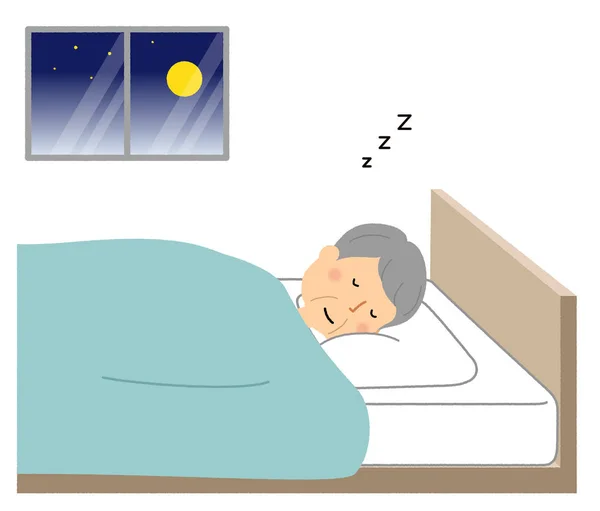 Älterer Mann Guter Schlaf Ist Eine Illustration Eines Älteren Mannes — Stockvektor