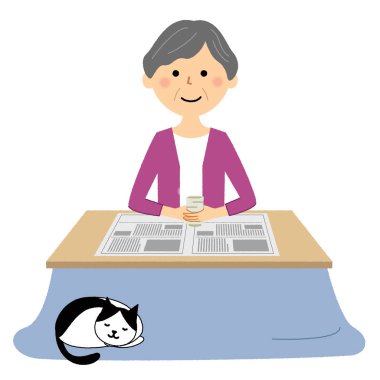 Çay içen yaşlı bir kadın / Çay içen yaşlı bir kadının resmi.