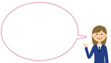 Tamam işaretli öğrenci, konuşma balonu. Bir öğrencinin 