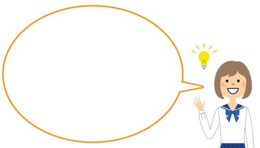 Öğrencilerin ilham aldığını fark eden öğrenciler. İlham almış bir öğrencinin konuşma baloncuğunun çizimi..