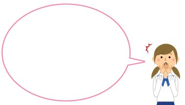 Şaşırmış öğrenci, konuşma balonu / Şaşırmış bir öğrencinin konuşma balonunun görüntüsü.