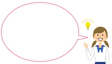 Öğrencilerin ilham aldığını fark eden öğrenciler. İlham almış bir öğrencinin konuşma baloncuğunun çizimi..