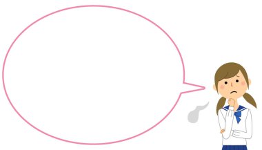 Öğrenci iç çekişi, konuşma balonu / İç çeken bir öğrenciden konuşma balonu görüntüsü.