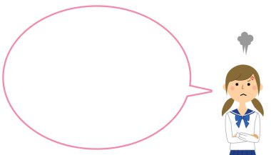 Kızgın öğrenci, Konuşma balonu / Kızgın öğrenci konuşma balonu çizimi.