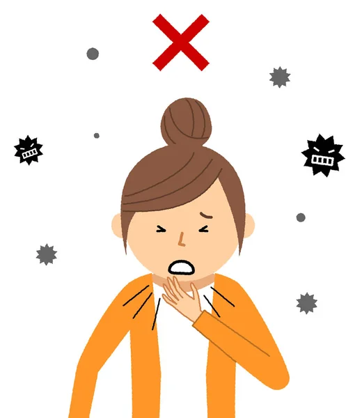Ung Kvinna Dålig Hälsa Influensa Det Illustration Ung Kvinna Som — Stock vektor