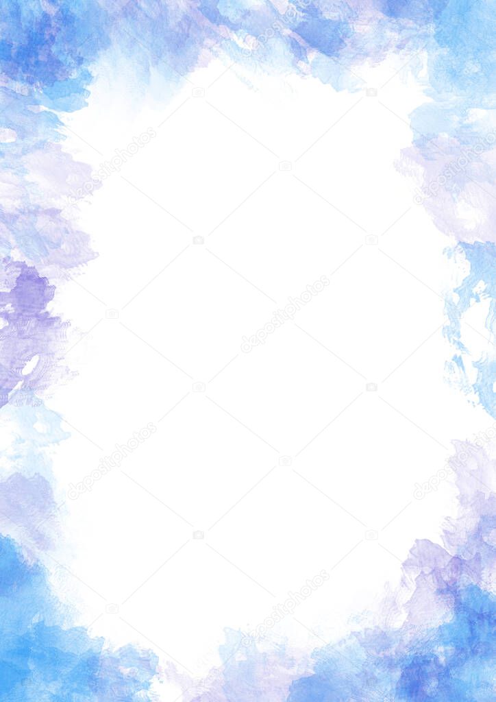 Background material, Watercolor texture, Frame/Background material in watercolor paint style.