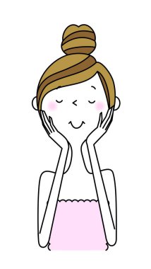 Genç bir kadın, Güzellik, cilt bakımı / Cilt bakımı yapan genç bir kadının görüntüsü.