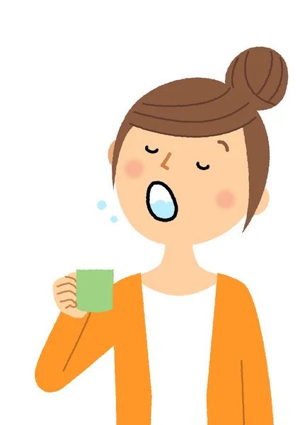 Young Woman Gargle Illustration Young Woman Gargle — Stock vektor