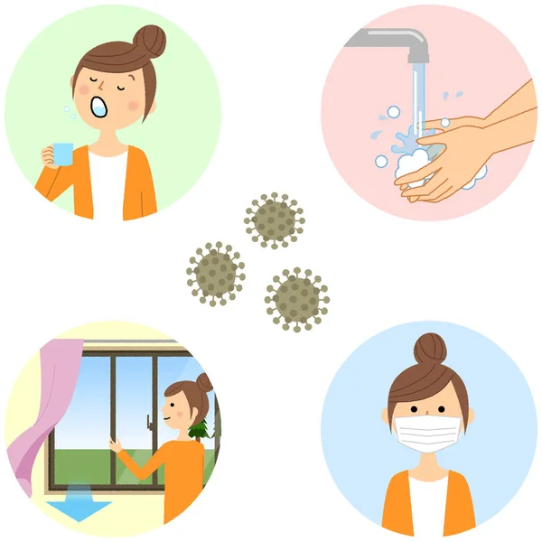 Infectious Disease Prevention Measures Illustration Infectious Disease Prevention — Stok Vektör