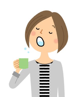 young woman , Gargle/Illustration of a young woman gargle.