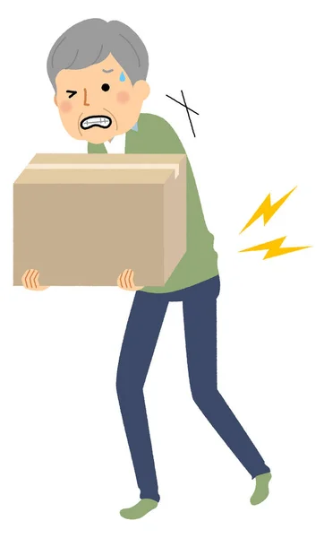 Elderly man, Backache ,Lumbago/It is an illustration of an elderly man who has pain in the lower back. — Stock Illustration Elderly Man Backache Lumbago Illustration Elderly Man Who Has Pain Stock Illustration
