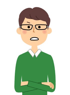 Genç adam, aşağıya bak, küçümseyen / Aşağıdan bakan bir adamın resmi.