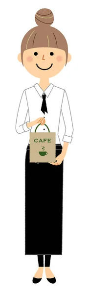 Secretario Café Personal Café Sacar Una Ilustración Personal Café Repartiendo — Archivo Imágenes Vectoriales