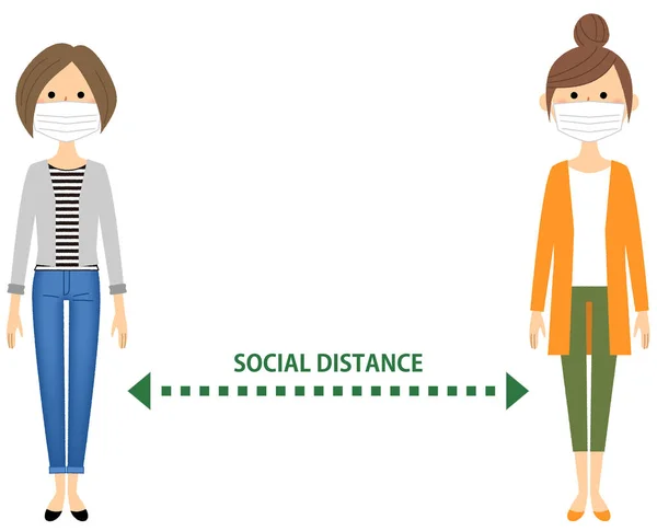 Соціальна Відстань Ілюстрація Людей Які Займають Соціальну Відстань — стоковий вектор