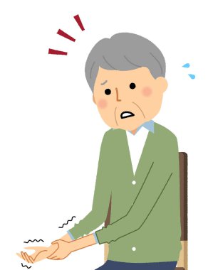 Elderly man, Trembling limbs/Illustration of an elderly man with trembling limbs. clipart