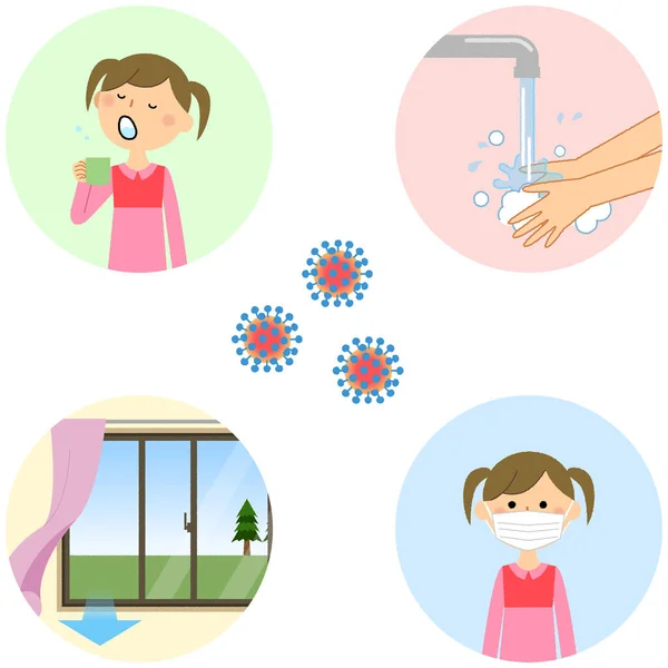 Prevenção Doenças Infecciosas Medidas Uma Ilustração Prevenção Doenças Infecciosas —  Vetores de Stock