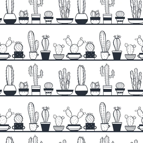 Modèle sans couture cactus — Image vectorielle