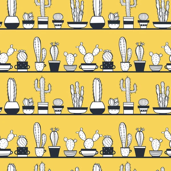 Modèle sans couture de couleur avec cactus — Image vectorielle