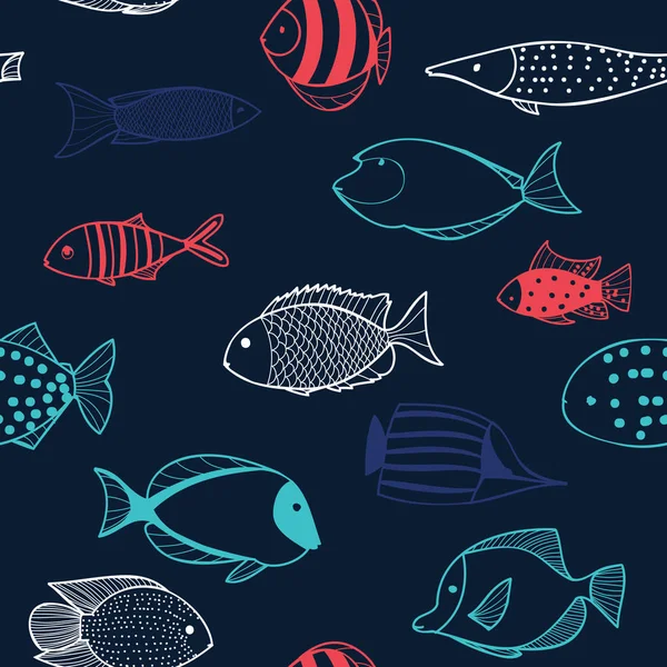 无缝模式与鱼 — 图库矢量图片