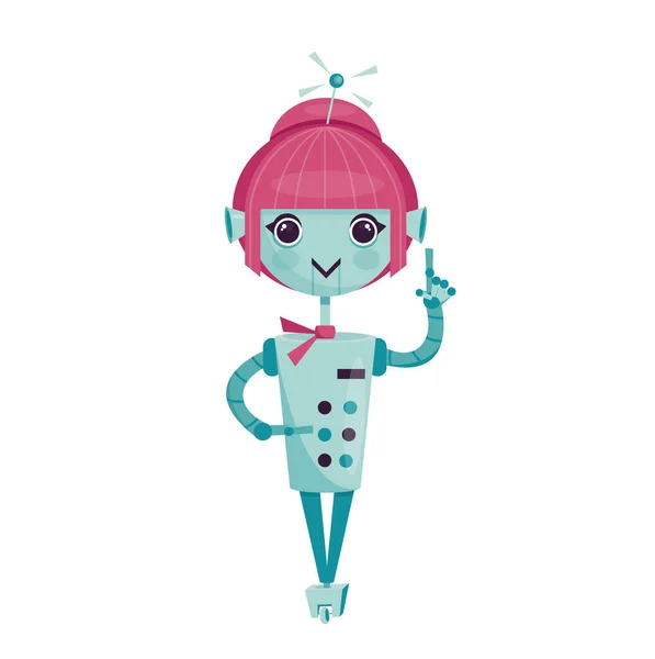 Robot de dessin animé féminin — Image vectorielle