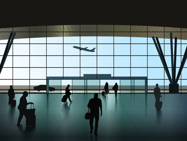 Vector Airport Hall — Stock Vector