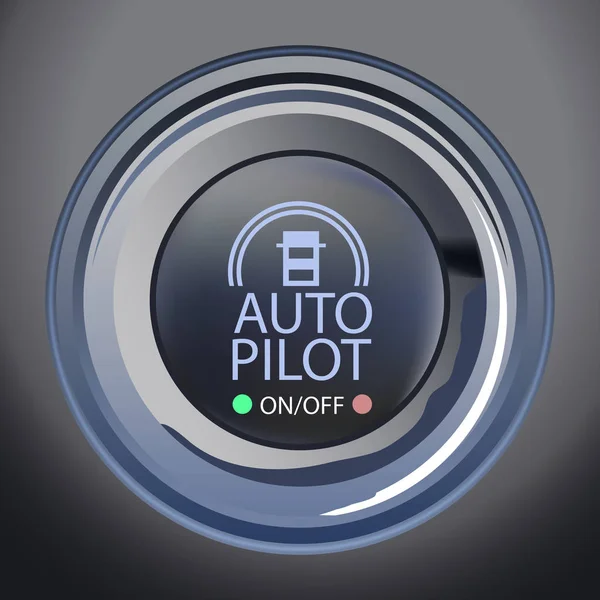 Autopilot Button Vector Illustration — Stock Vector