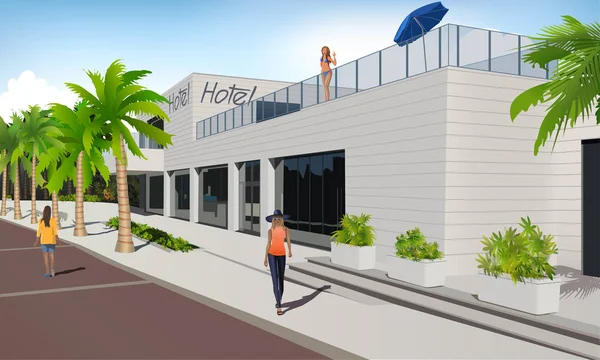 Hôtel Dalmation Riviera — Image vectorielle