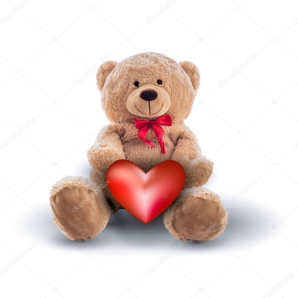 red heart and a teddy bear