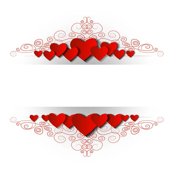 Valentine's achtergrond met rood hart — Stockvector