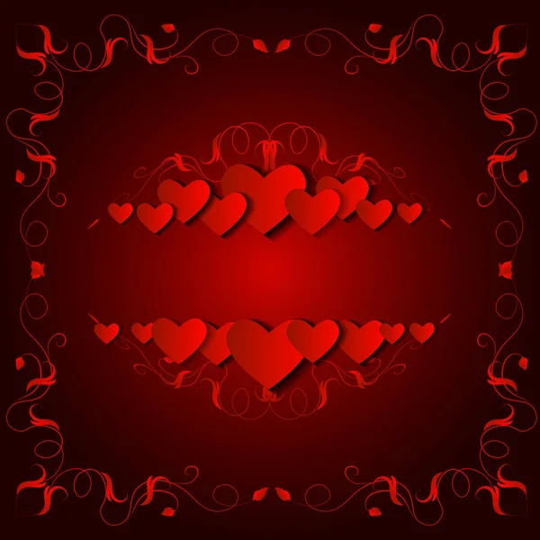 Valentine's achtergrond met rood hart — Stockvector
