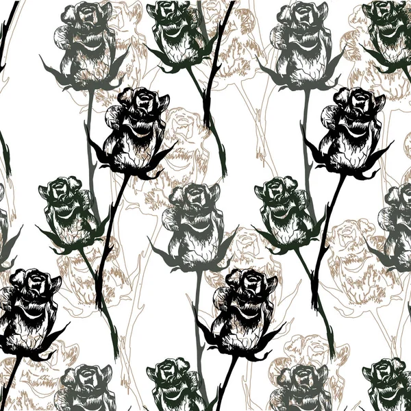 Seamless pattern of roses.