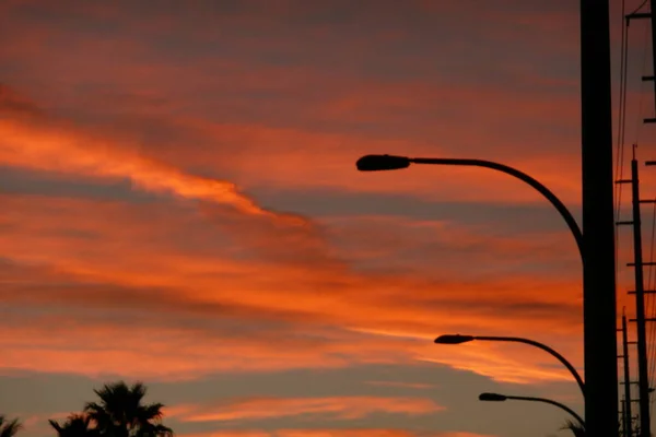 Orange Evening Sky Las Vegas Nevada — Stock Photo, Image