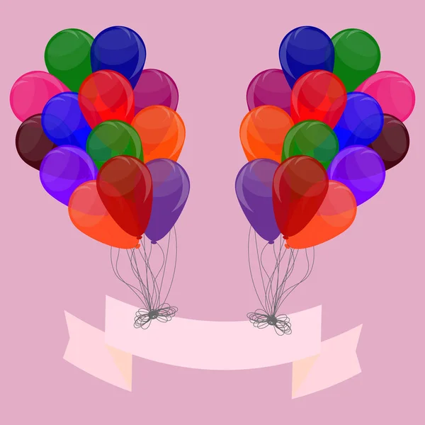 Un tas de ballons colorés. Modèle pour décorer carte postale, ba — Image vectorielle