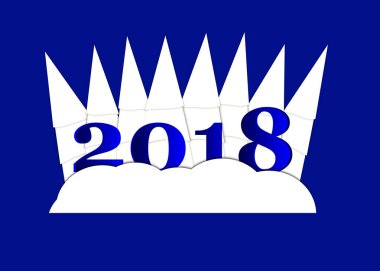 Mutlu yeni yıl, 2018, Merry Christmas vektör çizim. Winte