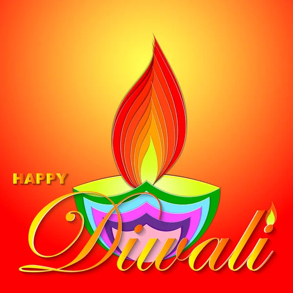 Felice Diwali vettoriale illustrazione d'arte. Progettazione del biglietto di auguri, b — Vettoriale Stock