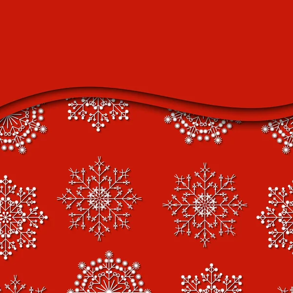 Ursprungliga nyår och jul bakgrund. Vit klipp ut snöflingor på blå bakgrund. Nyår och jul design av bakgrunden, webbplats, inbjudan, gratulationskort, billboard. — Stock vektor