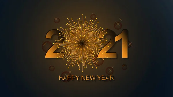 Feliz Ano Novo 2021 Conceito Ilustração Vetorial Para Fundo Cartão — Vetor de Stock
