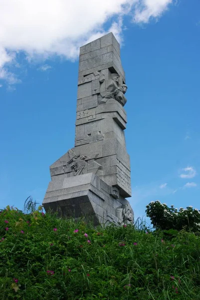 Westerplatte anıt anısına Lehçe savunucuları — Stok fotoğraf