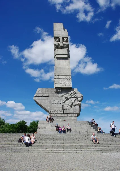 Westerplatte пам'ятник на згадку про польські захисники — стокове фото