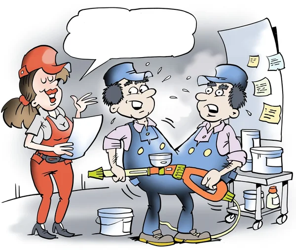 Cartoon-Illustration zweier siamesischer Zwillinge — Stockfoto