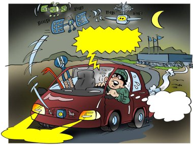Karikatür çizimi bir uydudan kaçış olamaz bir hırsız